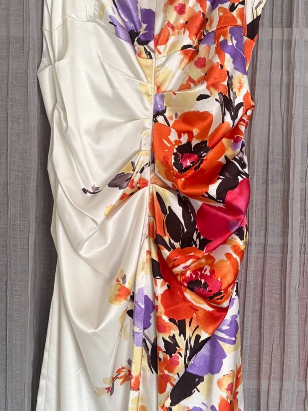Suite7 floral ruched sheath dress
